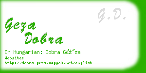 geza dobra business card